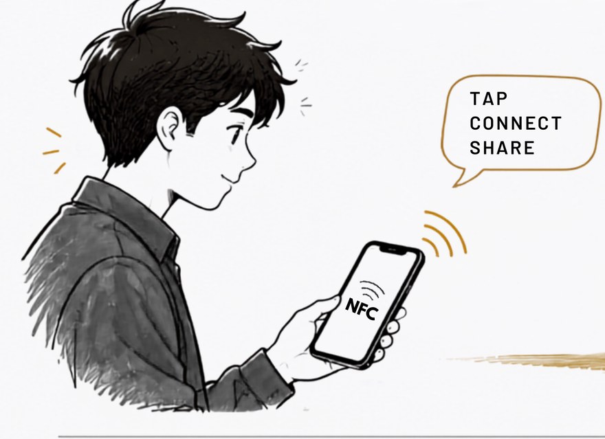 Zentap — one tap, your digital identity, hand-illustrated